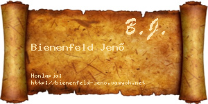 Bienenfeld Jenő névjegykártya
