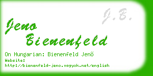 jeno bienenfeld business card